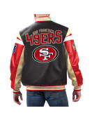 San Francisco 49ers Black Varsity Full-Zip Leather Jacket