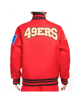San Francisco 49ers Crest Emblem Rib Varsity Wool Jacket