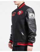 San Francisco 49ers Retro Classic Black Wool Varsity Jacket