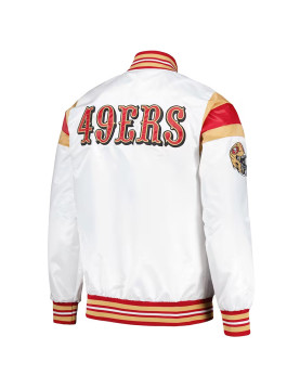 San Francisco 49ers White Varsity Satin Jacket