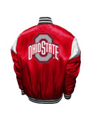 Scarlet Ohio State Buckeyes Power Red Satin Full-Snap Jacket