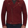 Sean Maroon Suede Biker Jacket Men Sean Maroon Suede Biker Jacket Men