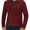 Sean Maroon Suede Biker Jacket Men Sean Maroon Suede Biker Jacket Men