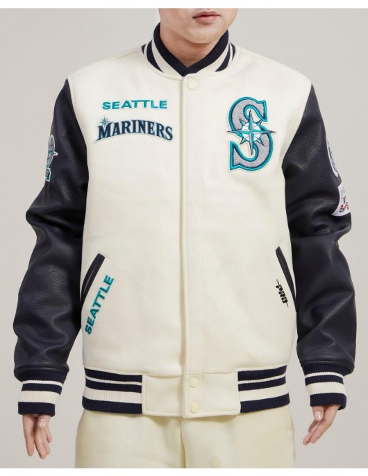 Seattle Mariners Retro Classic Wool Varsity Jacket