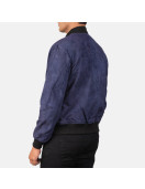 Shane Blue Suede Bomber Jacket