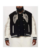 Skeleton Varsity Wool & Leather Jacket