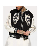 Skeleton Varsity Wool & Leather Jacket