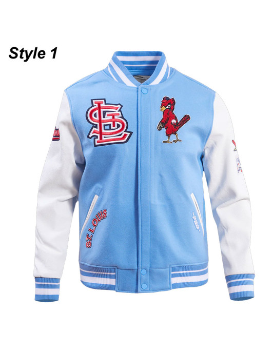 St. Louis Cardinals Retro Classic Rib Blue Wool Varsity Jacket