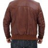 Steven Brown Leather Bomber Jacket Mens