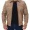 Steven Mens Beige Leather Bomber Jacket