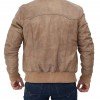 Steven Mens Beige Leather Bomber Jacket Steven Mens Beige Leather Bomber Jacket