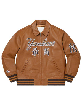 Supreme NY Yankees Varsity Leather Jacket