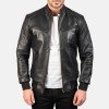 Sven Black Leather Bomber Jacket Sven Black Leather Bomber Jacket