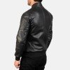 Sven Black Leather Bomber Jacket Sven Black Leather Bomber Jacket