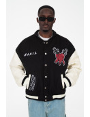 TRUST OVER LOVE BLACK VARSITY JACKET