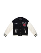 TRUST OVER LOVE BLACK VARSITY JACKET