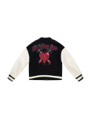 TRUST OVER LOVE BLACK VARSITY JACKET