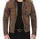 Tavares Distressed Cafe Racer Brown Leather Jacket