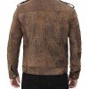 Tavares Distressed Cafe Racer Brown Leather Jacket Tavares Distressed Cafe Racer Brown Leather Jacket