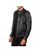 Tea House Black Leather Biker Jacket