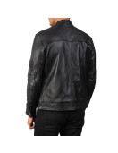 Tea House Black Leather Biker Jacket