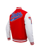 Texas Rangers Script Tail Classic Rib Varsity Jacket