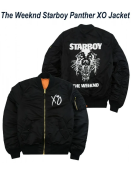 The Weeknd Starboy Panther XO Black Bomber Jacket