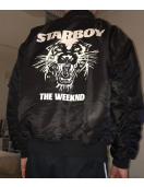 The Weeknd Starboy Panther XO Black Bomber Jacket