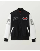 The XO Weeknd Stadium Varsity Jacket Black and White