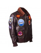 Top Gun Tom Cruise Maverick Bomber Brown Leather Jacket