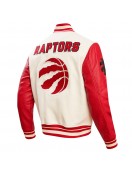Toronto Raptors Retro Classic Off White Wool Varsity Jacket