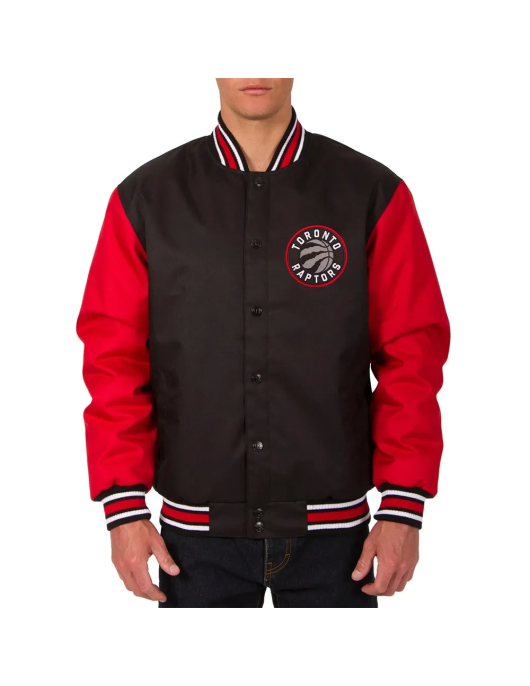 Toronto Raptors Varsity Black and Red Wool Jacket