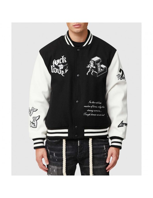 Tough Love Black and White Varsity Jacket