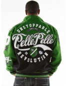 Unstoppable Pelle Pelle Revolution Green Varsity Jacket