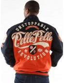 Unstoppable Pelle Pelle Revolution Orange Varsity Jacket