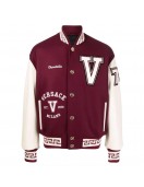 V Felted-Wool and Leather Varsity Jacket