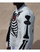 Vanson Skeleton White Real Leather Jacket