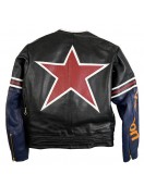 Vanson Star Black And Maroon Leather Jacket