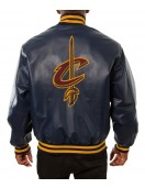Varsity Cleveland Cavaliers Navy Blue Leather Jacket