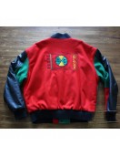 Varsity Cross Color Red and Green Jacket