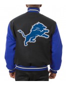 Varsity Detroit Lions Royal Blue and Black Wool Jacket