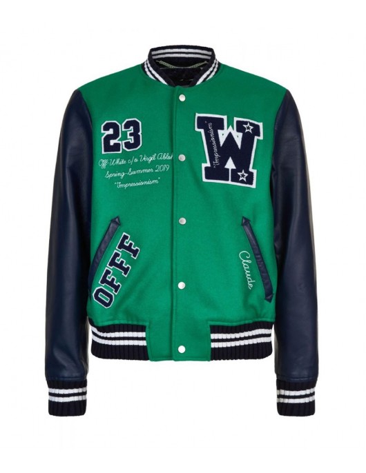 Varsity Eagle Logo W23 Green and Blue Jacket