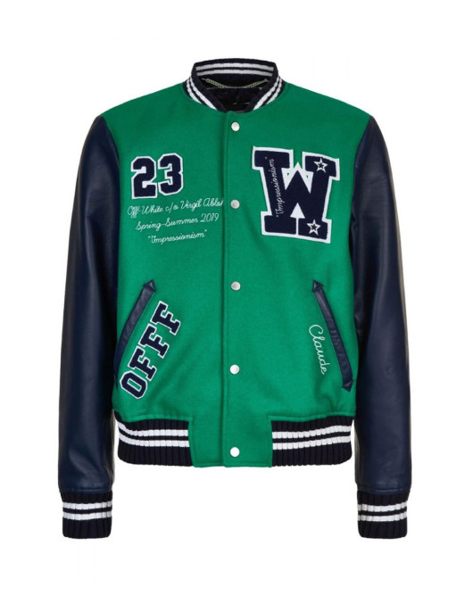 Varsity Eagle Logo W23 Green and Blue Jacket