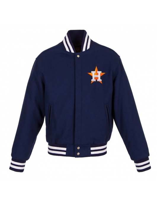 Varsity Houston Astros Navy Blue Wool Jacket