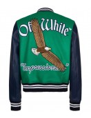 Varsity Off-White 23 Eagle Red and Black/Green and Blue Jacket