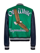 Varsity Off-White 23 Eagle Red and Black/Green and Blue Jacket