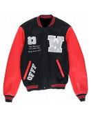 Varsity Off-White 23 Eagle Red and Black/Green and Blue Jacket