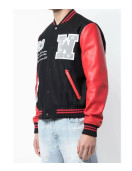 Varsity Off-White 23 Eagle Red and Black/Green and Blue Jacket