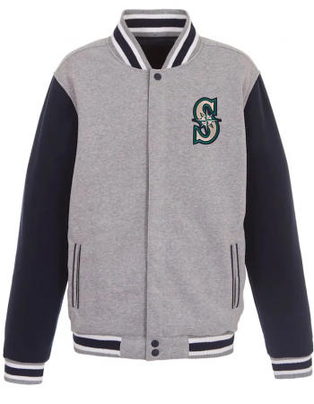 Varsity Seattle Mariners Navy Blue and Gray Wool Jacket