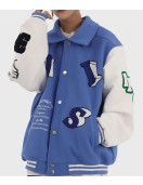 Varsity Skeleton Flocking Hip Hop Jacket